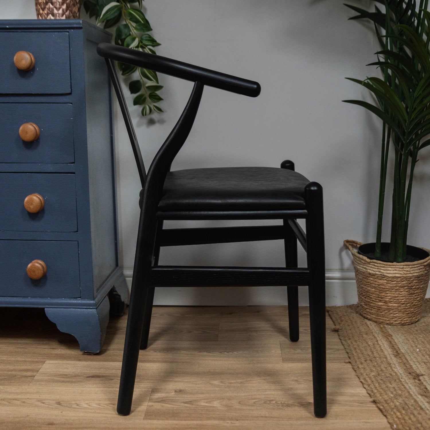 Black Elm Open Back Dining Chair